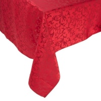 Mantel de 2,50 x 1,50 m de tela Jacquard rojo