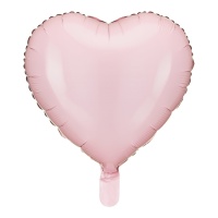 Globo de corazón rosa claro de 35 cm - PartyDeco
