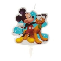 Vela 2D de Mickey Mouse y Pluto de 7,5 cm - Dekora