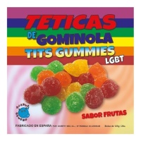 Gominolas con forma de tetas de colores LGTB con azúcar - 125 gr