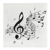 Servilletas de notas musicales de 16,5 x 16,5 cm - 20 unidades