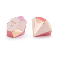 Caja de diamante rosa con mensaje - PartyDeco - 6 unidades