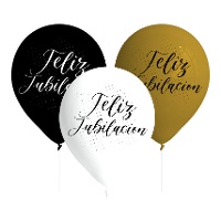 Globos de látex de feliz jubilación de 27 cm - 8 unidades