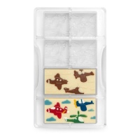 Molde de tableta con aviones para chocolate de 20 x 12 cm - Decora - 4 cavidades