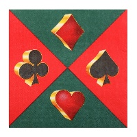 Servilletas de Casino verde de 16,5 x 16,5 cm - 20 unidades