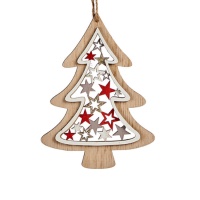 Colgante de árbol de madera de Navidad de 25 cm