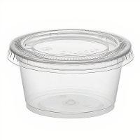 Salsera de 25 ml de plástico transparente con tapa - 100 unidades