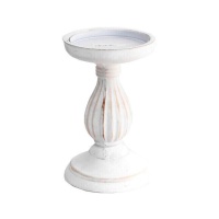 Candelabro de madera blanco de 17 cm - Dcasa