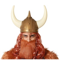 Casco de guerrero vikingo con cuernos