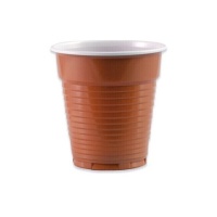 Vaso de 166 ml de plástico marrón - 100 unidades