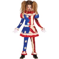 Disfraz de payaso patriota para niña