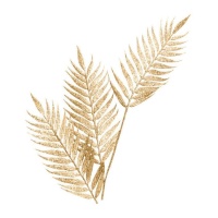 Rama decorativa de hoja de palma dorada con glitter de 92 cm - 1 unidad