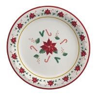 Platos de flor Navidad Poinsettia de 23 cm - 6 unidades