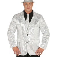 Chaqueta de lentejuelas plata para hombre