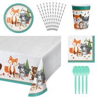 Pack para fiesta de animales del bosque - 8 personas