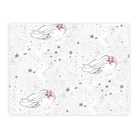 Mantel de papel de Be a Mermaid para colorear individual de 30 x 40 cm - 8 unidades