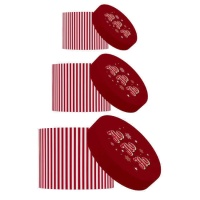 Cajas regalo de Navidad con HoHoHo rojas - 3 unidades