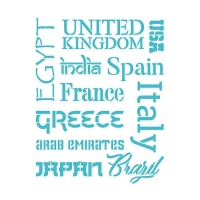 Plantilla Stencil países de 20 x 28,5 cm - Artis decor - 1 unidad