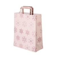 Bolsa regalo de 24 x 18 x 10 cm de Navidad rosa