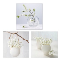 Lienzo flores blancas de 30 x 40 cm - DCasa - 1 unidad
