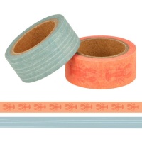 Washi tape de cangrejos y rayas - 5 m