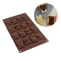 Molde de Love para chocolate de silicona de 17 x 29,5 cm - Silikomart - 16 cavidades