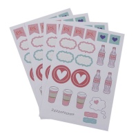 Pegatinas para escribir de Love and Drinks - 4 hojas