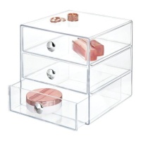 Organizador de baño con 3 cajones transparente