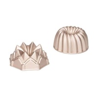 Moldes Bundt de aluminio en formas puntiaguda y redondeada de 10 cm - Patisse - 2 unidades