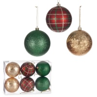 Bolas de Navidad surtidas de 8 cm - 6 unidades