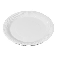 Platos de 23 cm de cartón blanco - 25 unidades