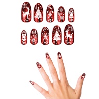 Uñas postizas de Navidad rojas