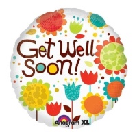 Globo con Flores Get Well Soon de 43 cm - Anagram