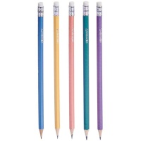 Lápices de colores con goma - 5 unidades