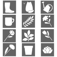 Plantillas Stencil figuras de jardinería de 9 x 9 cm - Artemio - 12 unidades