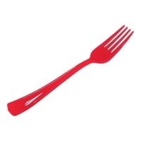 Tenedores de 18,8 cm color rojo brillante premium - 12 unidades