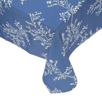 Mantel de tela azul con hojas de 2,50 x 1,50 m