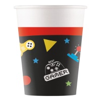 Vasos de videojuegos party gamer de 200 ml - 8 unidades