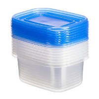 Tupper de 0,66 L rectangular de plástico - 8 unidades