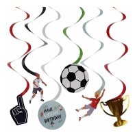 Colgantes de fútbol surtidos - 6 unidades