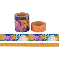 Washi tape de flores y puntos - 5 m