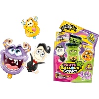 Sobres de caramelos efervescentes + 2 globos de Halloween