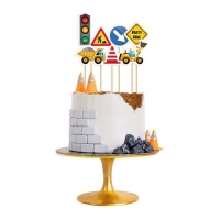 Toppers para tarta de construcción - 7 piezas