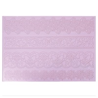 Molde de silicona rectangular con diversas cenefas de 37,3 x 26,6 cm - Artis decor