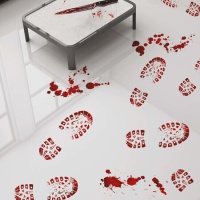 Decoración adhesiva de pisadas de bota de sangre