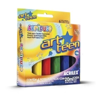 Pintura textil extensible de 20 ml - Acrilex - 6 unidades