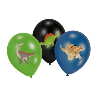 Globos de látex de Dinosaurios Prehistóricos de 27,5 cm - Amscan - 6 unidades