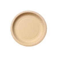 Plato de 17 cm redondo de cartón biodegradable - 50 unidades