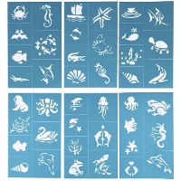 Plantilla para maquillaje de vida marina - 6 unidades