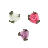 Figuras de azúcar de rosas con hojas - FunCakes - 16 unidades